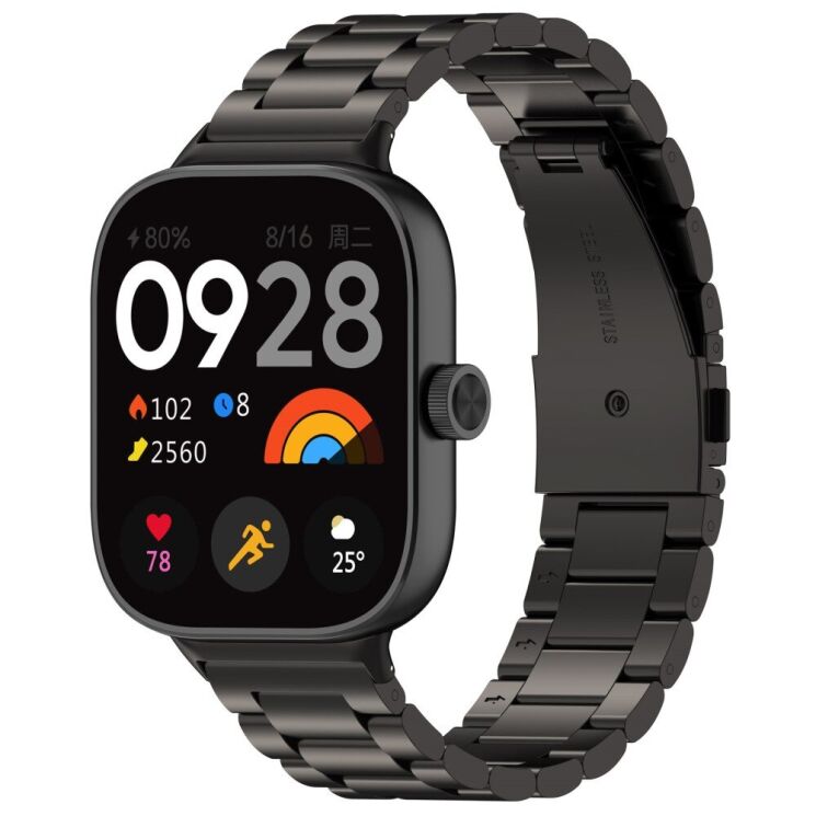 Ремінець Deexe Stainless Steel для Xiaomi Redmi Watch 4 / Mi Smart Band 8 Pro / Band 9 Pro - Black: фото 4 з 8