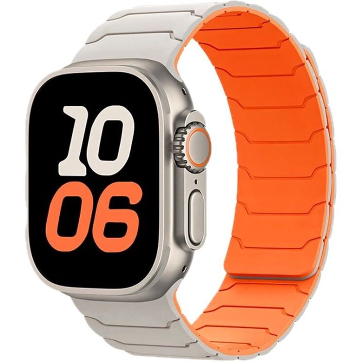 Ремінець Hoco WA39 для Apple Watch 42 (Series 10/11) / 41 / 40 / SE 40 / 38 - Starlight / Orange: фото 1 з 7