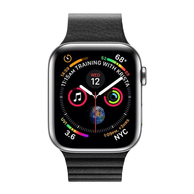Ремінець QIALINO Magnetic Strap для Apple Watch 42 (Series 10) / 41 / 40 / SE 40 / 38 - Black: фото 2 з 4
