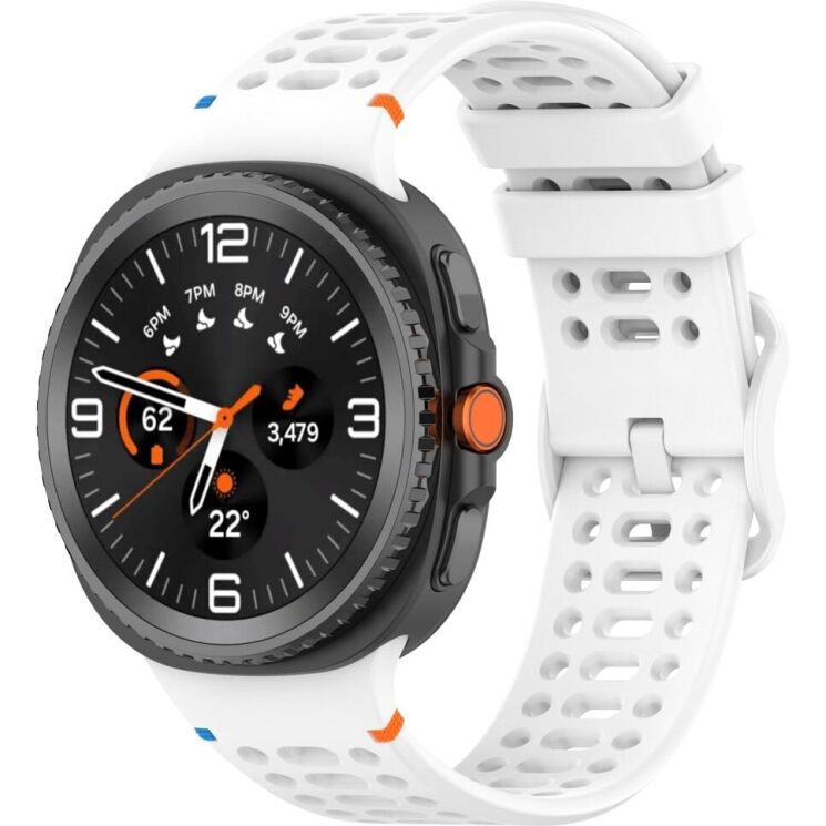 Ремінець Reframe Holes Design для Samsung Galaxy Watch 8 (40/44mm) / 8 Classic - White: фото 2 з 7