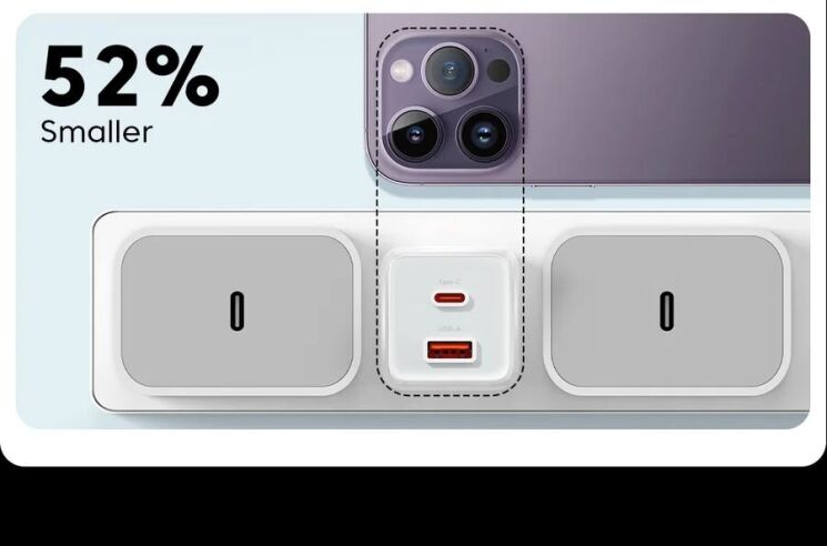 Мережевий зарядний пристрій ESSAGER 70W GaN Type-C + USB (EZCT70-YQB02-Z) - White: фото 17 з 19