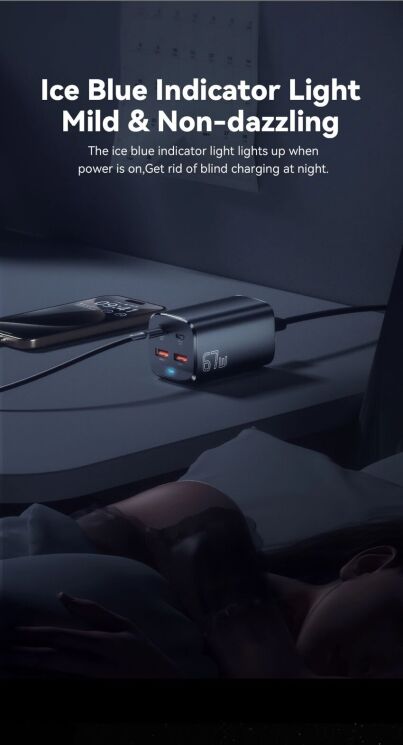 Мережевий зарядний пристрій ESSAGER ES-CD35 Series 67W GaN Dual - Black: фото 15 з 17