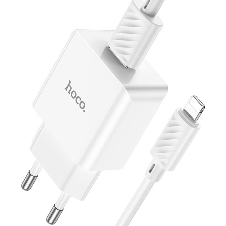 Сетевое зарядное устройство Hoco C106A 10.5W + кабель Lightning - White: фото 4 из 9