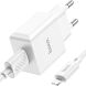 Сетевое зарядное устройство Hoco C106A 10.5W + кабель Lightning - White (960151W). Фото 3 из 9