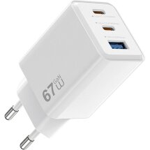 Сетевое зарядное устройство WIWU Wi-G026 GaN 67W (USB + 2Type-C) - White: фото 1 из 4
