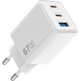 Мережевий зарядний пристрій WIWU Wi-G026 GaN 67W (USB + 2Type-C) - White: фото 1 з 4