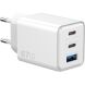 Сетевое зарядное устройство WIWU Wi-G026 GaN 67W (USB + 2Type-C) - White (995642W). Фото 3 из 4