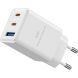 Сетевое зарядное устройство WIWU Wi-G026 GaN 67W (USB + 2Type-C) - White (995642W). Фото 2 из 4