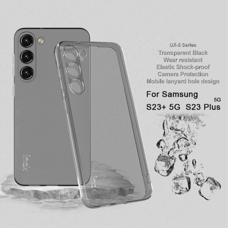 Силиконовый чехол IMAK UX-5 Series для Samsung Galaxy S23 Plus (S916) - Transparent: фото 3 из 12