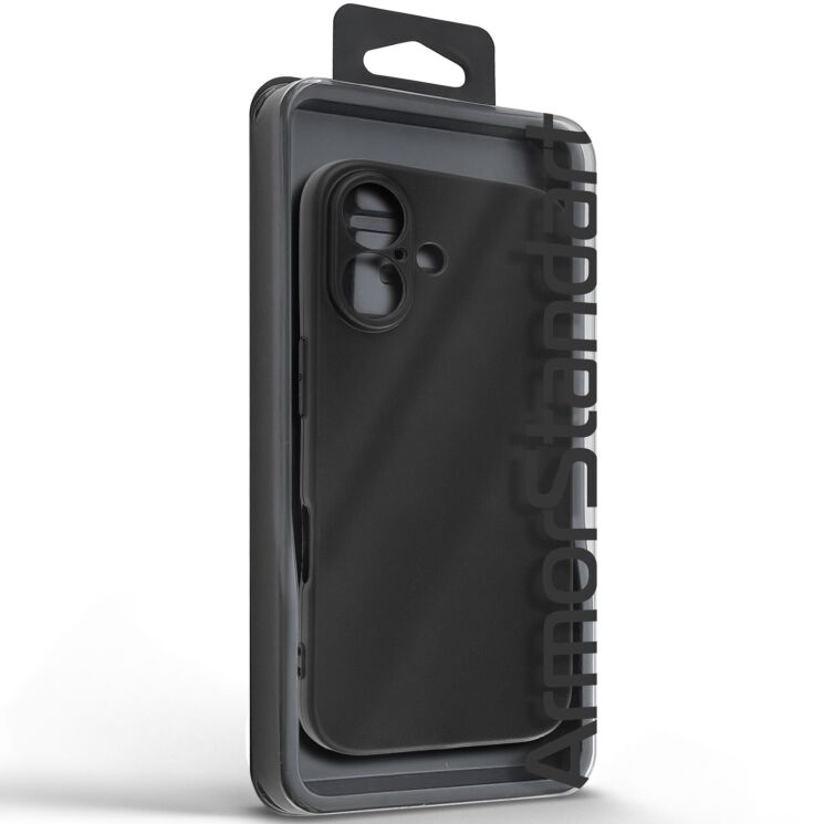 Силиконовый (TPU) чехол ArmorStandart Matte Slim Fit для Apple iPhone 16 - Black: фото 3 из 5