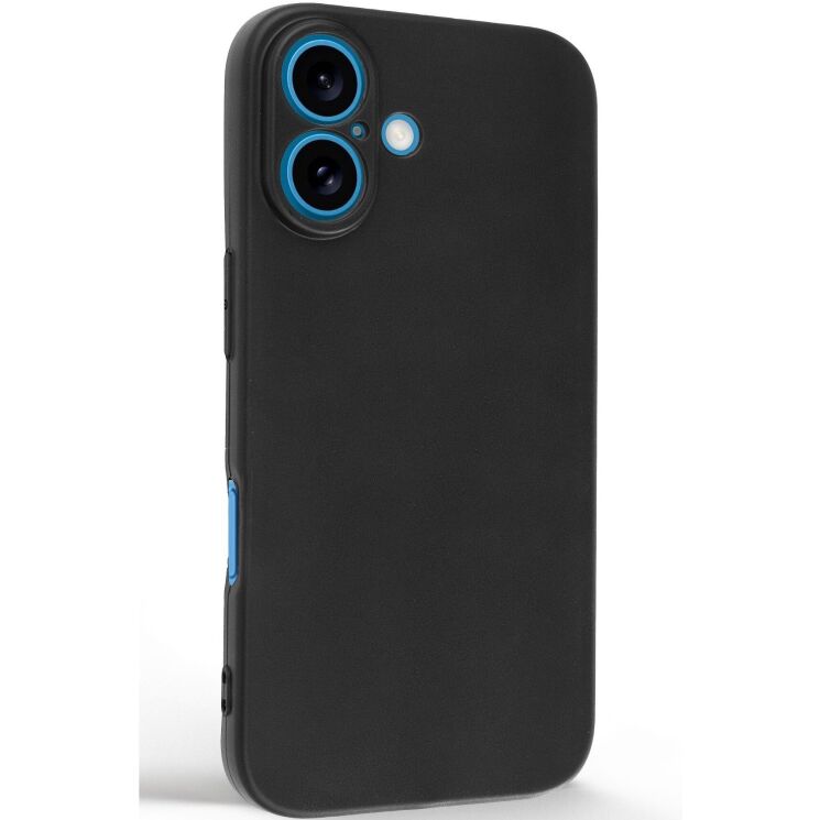 Силиконовый (TPU) чехол ArmorStandart Matte Slim Fit для Apple iPhone 16 - Black: фото 2 из 5
