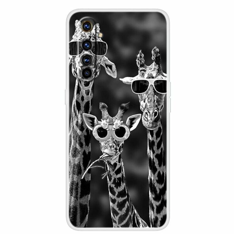 Силиконовый (TPU) чехол Deexe Life Style для Realme 6 / 6s - Giraffe: фото 1 из 2