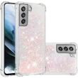 Силіконовий (TPU) чохол Deexe Liquid Glitter для Samsung Galaxy S21 FE (G990) - Pink Stars (230628C)
