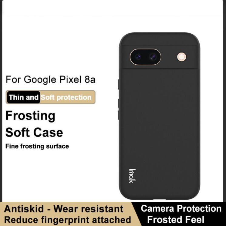 Силиконовый (TPU) чехол IMAK UC-3 Series для Google Pixel 8A - Black: фото 5 из 10