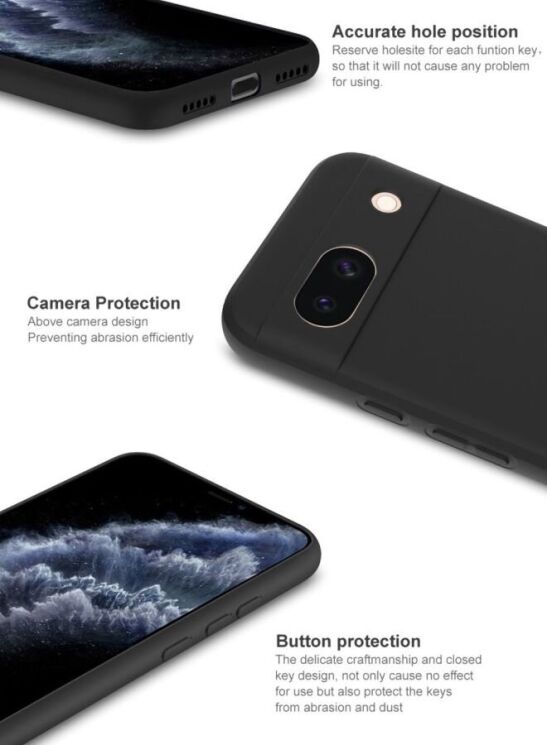 Силиконовый (TPU) чехол IMAK UC-3 Series для Google Pixel 8A - Black: фото 8 из 10