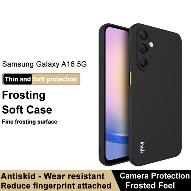 Силиконовый (TPU) чехол IMAK UC-3 Series для Samsung Galaxy A16 (A165) - Black: фото 4 из 9