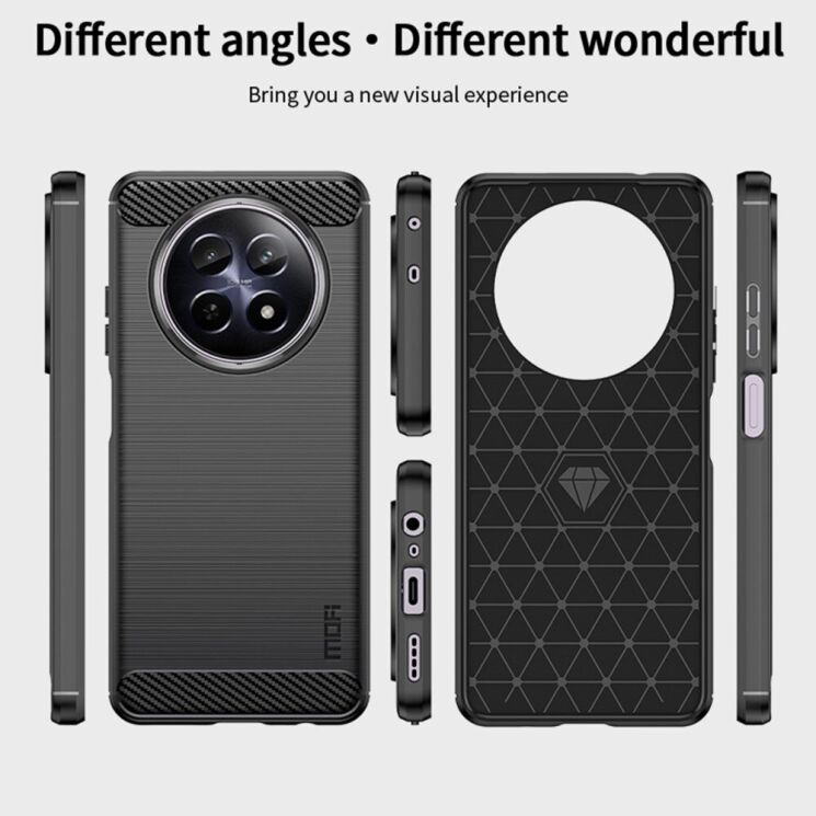 Силиконовый (TPU) чехол MOFI Carbon Fiber для Realme 12 5G - Blue: фото 11 из 12