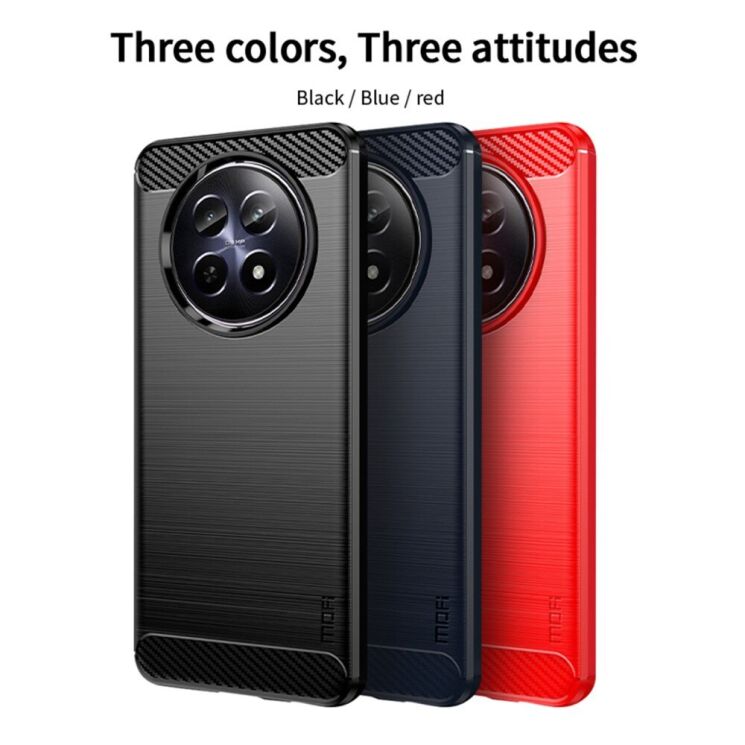 Силиконовый (TPU) чехол MOFI Carbon Fiber для Realme 12 5G - Blue: фото 10 из 12