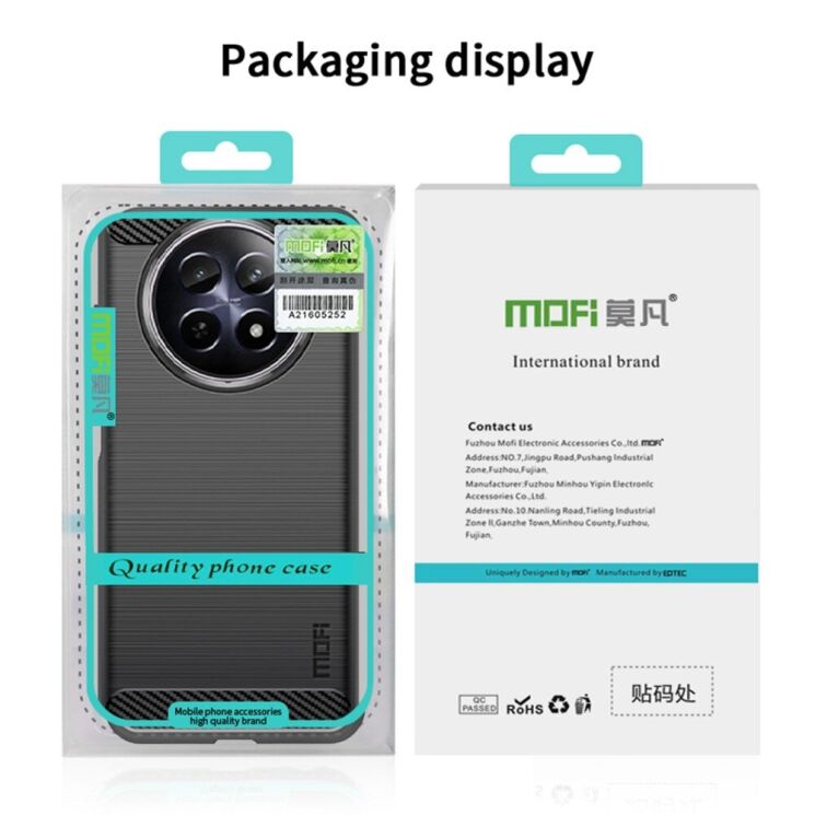 Силиконовый (TPU) чехол MOFI Carbon Fiber для Realme 12 5G - Blue: фото 12 из 12
