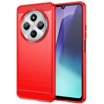 Силиконовый (TPU) чехол MOFI Carbon Fiber для Xiaomi Redmi 14C / Redmi A4 5G / Poco C75 - Red: фото 1 из 9