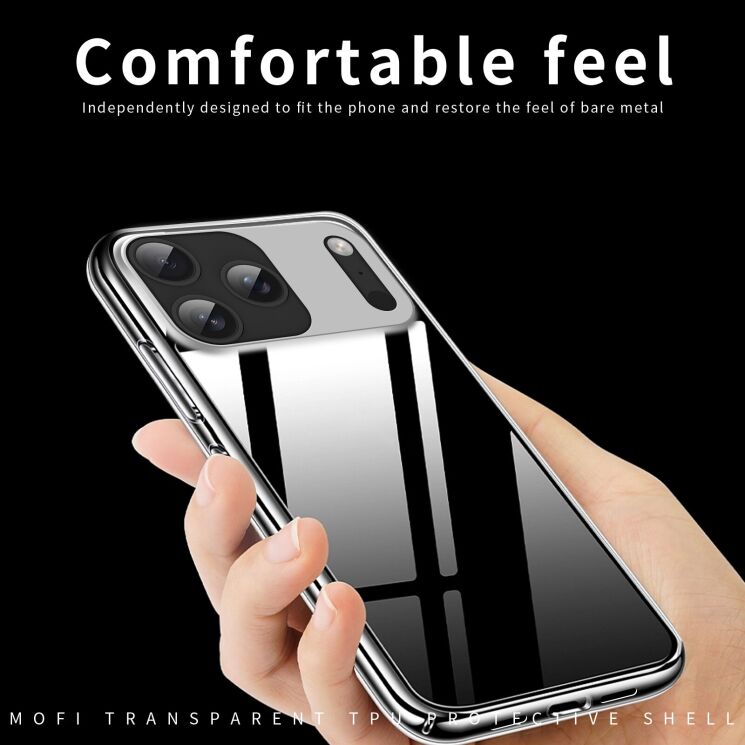 Силиконовый (TPU) чехол MOFI Thin Guard для Apple iPhone 17 Pro - Transparent: фото 6 из 10