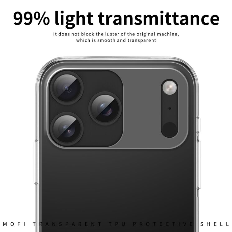 Силиконовый (TPU) чехол MOFI Thin Guard для Apple iPhone 17 Pro - Transparent: фото 5 из 10