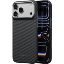 Ультратонкий чохол Pitaka Edge Case для iPhone 18 Pro Max (KI1801PM) - 600D Black / Grey (Twill): фото 1 з 13