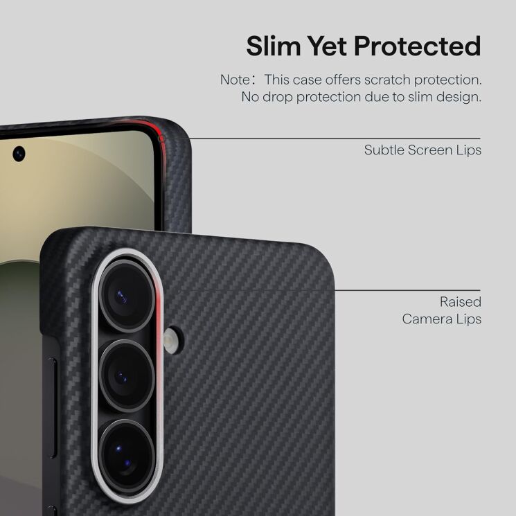 Ультратонкий чохол Pitaka Edge Ultra-Slim Case для Samsung Galaxy S26 (S942) KS2601 - Black / Grey (Twill): фото 13 з 17