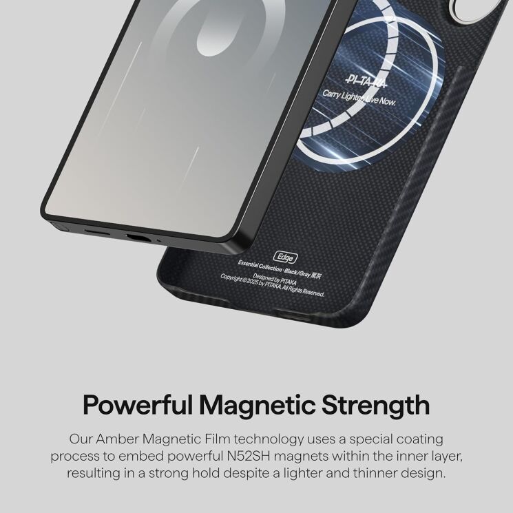 Ультратонкий чохол Pitaka Edge Ultra-Slim Case для Samsung Galaxy S26 (S942) KS2601 - Black / Grey (Twill): фото 15 з 17