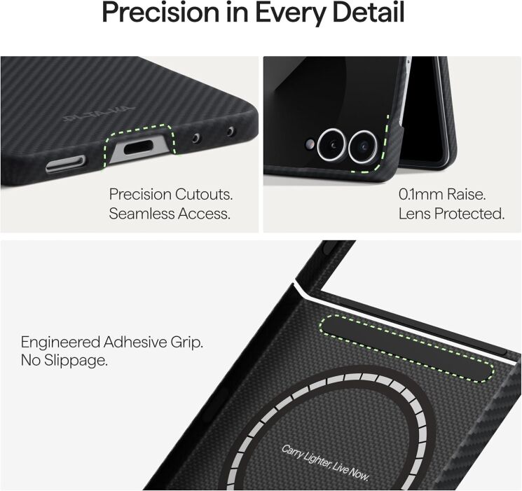 Ультратонкий чехол Pitaka Edge Ultra-Slim Case (FF) для Samsung Galaxy Flip 8 (FBFLIP8) - Black (423567B) Ультратонкий чехол Pitaka Edge Ultra-Slim Case (FF) для Samsung Galaxy Flip 8 (FBFLIP8) - Black: фото 13 из 16