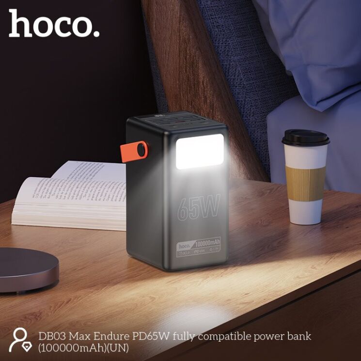 Внешний аккумулятор Hoco DB03 Max 65W (100000mAh) - Black: фото 6 из 7