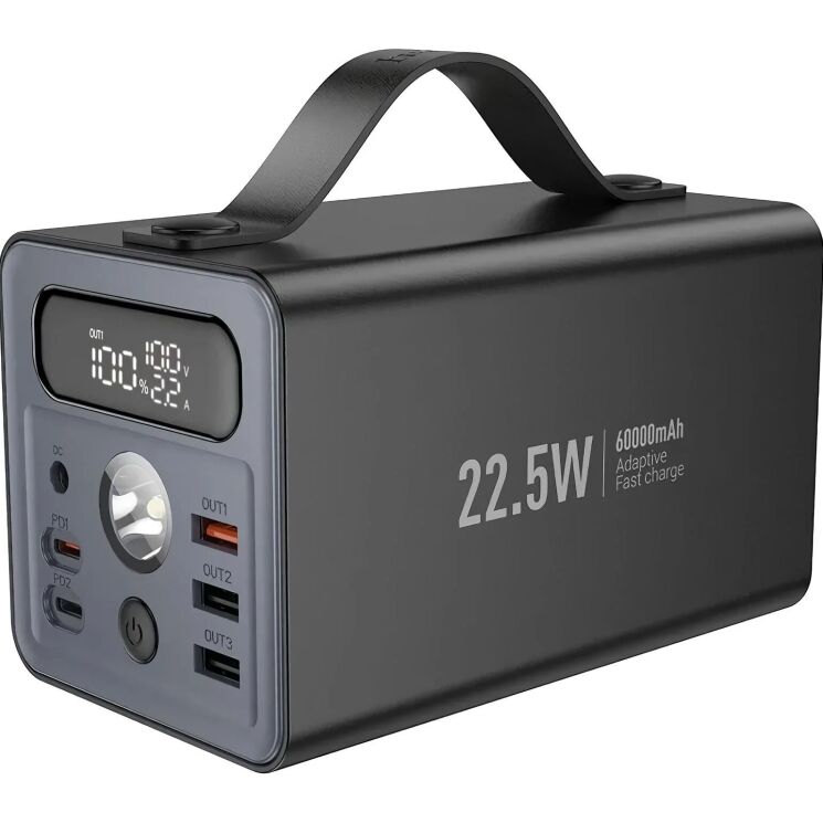 Внешний аккумулятор Hoco J138 22.5W + PD20W + DC12V (60000mAh) - Black: фото 1 из 9