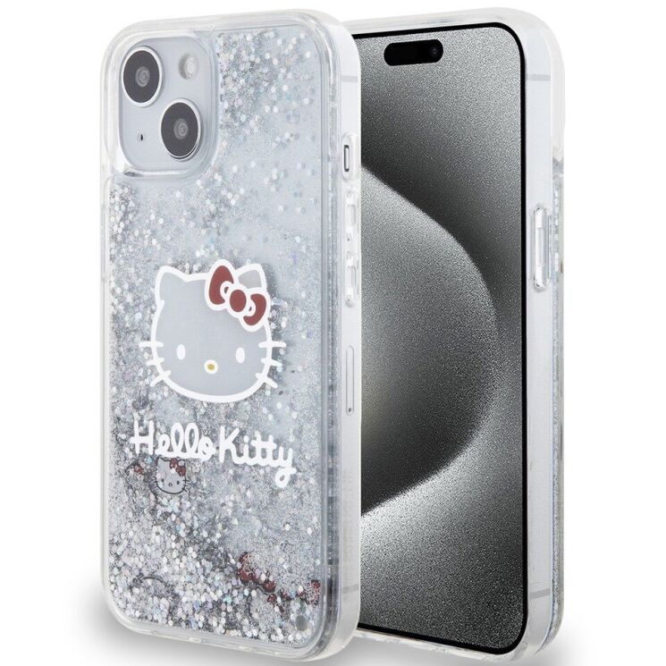 Защитный чехол Hello Kitty Liquid Glitter для Apple iPhone 12 / iPhone 12 Pro - Transparent: фото 1 из 8