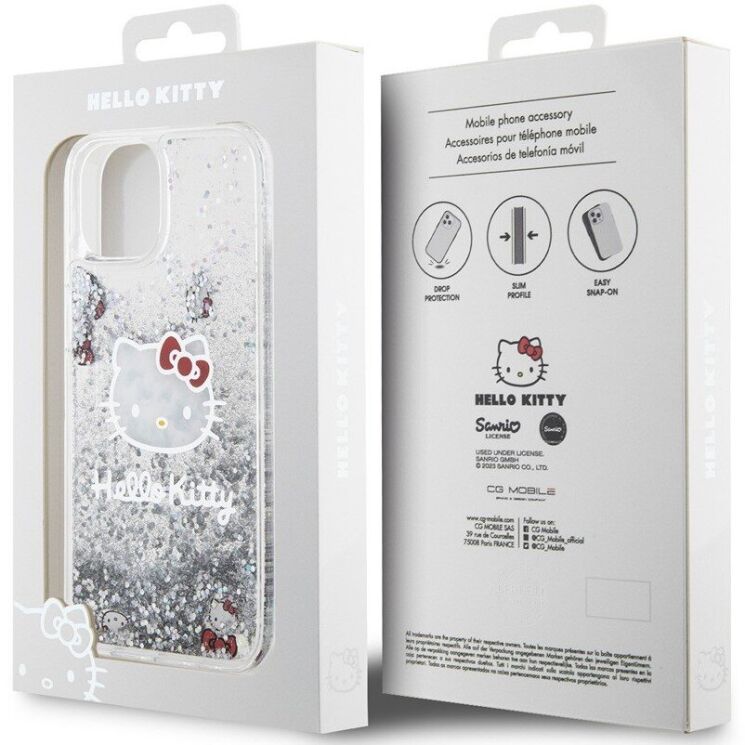 Защитный чехол Hello Kitty Liquid Glitter для Apple iPhone 12 / iPhone 12 Pro - Transparent: фото 8 из 8