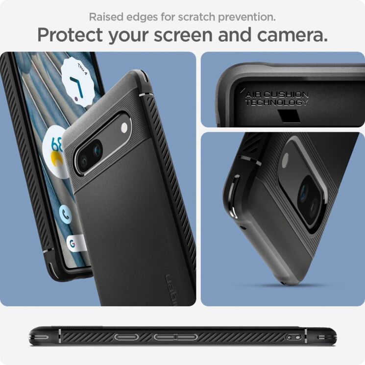 Защитный чехол Spigen (SGP) Rugged Armor для Google Pixel 7a - Matte Black: фото 13 из 17