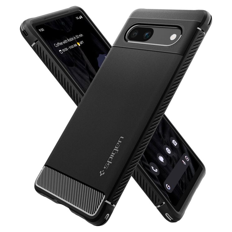 Защитный чехол Spigen (SGP) Rugged Armor для Google Pixel 7a - Matte Black: фото 2 из 17