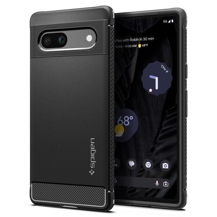 Защитный чехол Spigen (SGP) Rugged Armor для Google Pixel 7a - Matte Black: фото 1 из 17