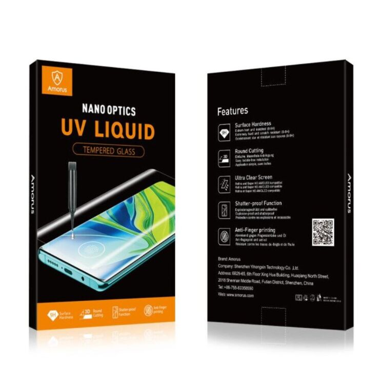 Защитное стекло AMORUS 3D Curved UV для Samsung Galaxy Note 10 (N970) (с лампой UV): фото 10 из 11
