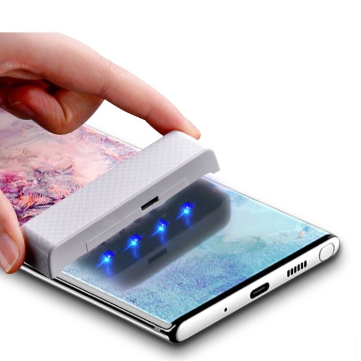 Защитное стекло AMORUS 3D Curved UV для Samsung Galaxy Note 10 (N970) (с лампой UV): фото 7 из 11