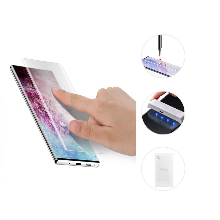 Защитное стекло AMORUS 3D Curved UV для Samsung Galaxy Note 10 (N970) (с лампой UV): фото 3 из 11