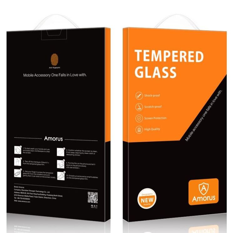 Защитное стекло AMORUS Full Glue Tempered Glass для Samsung Galaxy Flip 6 - Black: фото 8 из 8