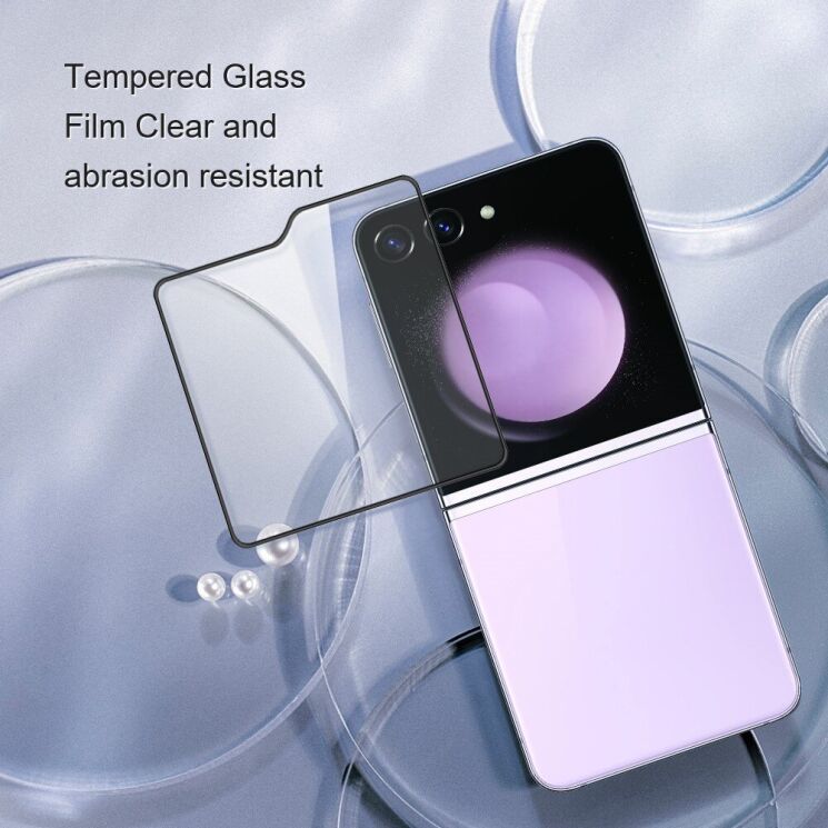 Защитное стекло AMORUS Full Glue Tempered Glass для Samsung Galaxy Flip 6 - Black: фото 6 из 8