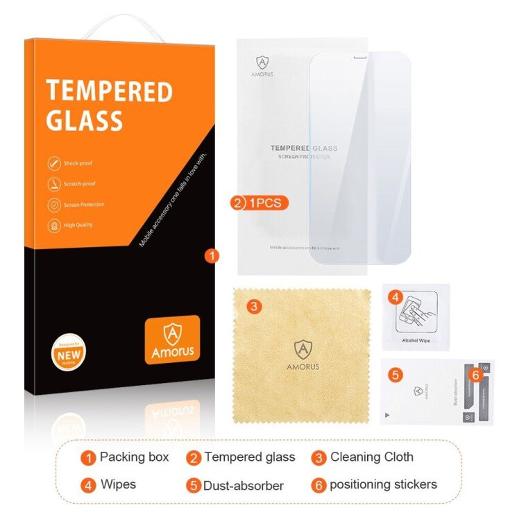 Защитное стекло AMORUS Ultra Clear для iPhone 14 Plus / 13 Pro Max (301481) Защитное стекло AMORUS Ultra Clear для iPhone 14 Plus / 13 Pro Max: фото 10 из 10