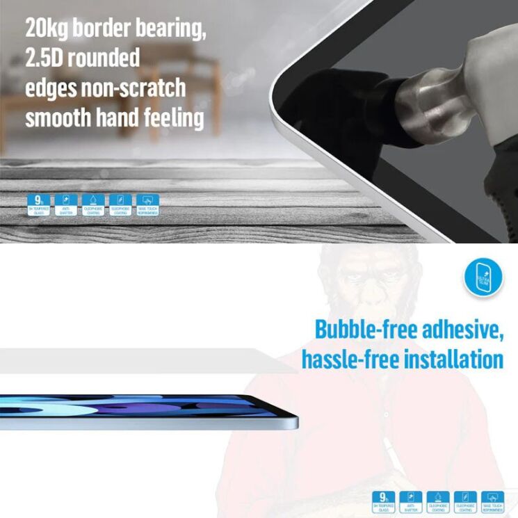 Захисне скло Blueo HD для Apple iPad 10.2 7/8/9 Gen (2019/2020/2021): фото 4 з 4