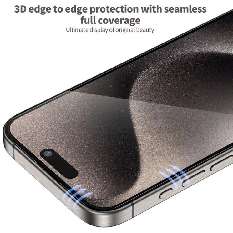 Захисне скло Blueo Hot Bending для Apple iPhone 16 Pro Max - Black: фото 4 з 6
