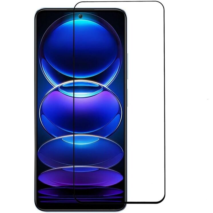 Защитное стекло Deexe Full Glue Coverage для Xiaomi Redmi Note 12 5G / Poco X5 - Black: фото 1 из 7