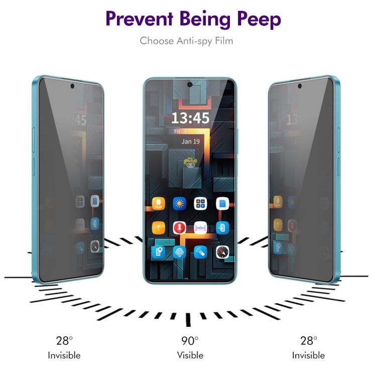 Захисне скло ENKAY Privacy для OnePlus Nord 4 - Black: фото 3 з 7