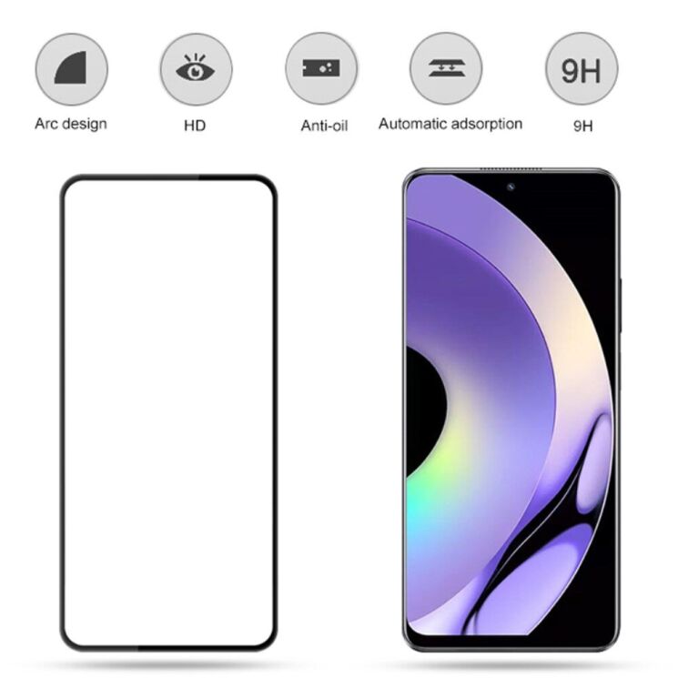 Захисне скло MOCOLO Full Glue Cover для Realme 10 Pro - Black: фото 3 з 9