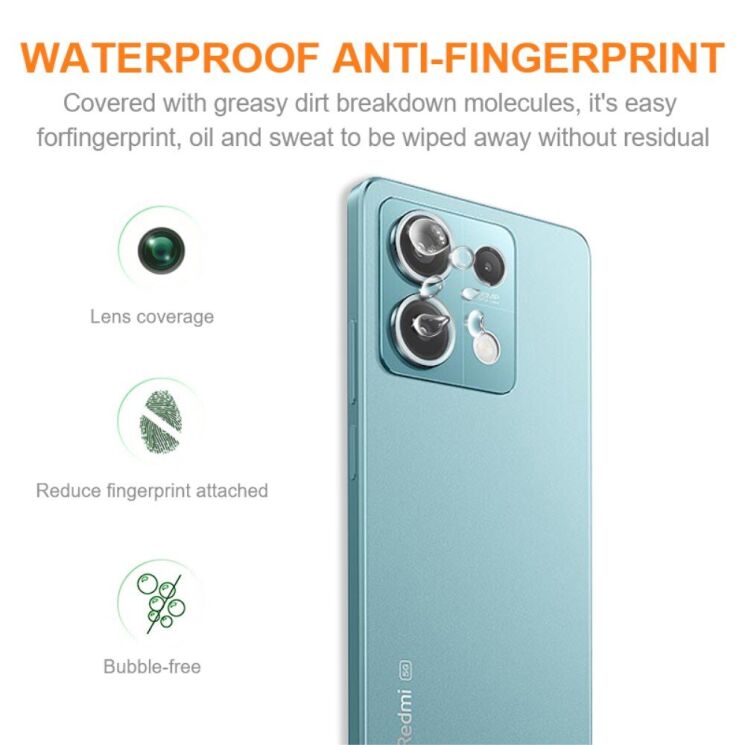 Захисне скло на камеру AMORUS Lens Protector для Xiaomi Redmi Note 13 Pro 5G / Poco X6: фото 2 з 7