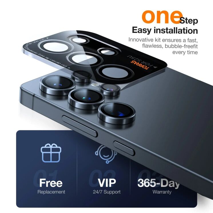 Захисне скло на камеру TORRAS Lensguard для Samsung Galaxy S25 Ultra (S938) - Black: фото 6 з 7